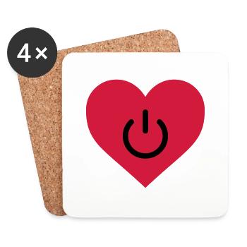 power of love (two) - Dessous de verre (lot de 4) - blanc - Devant