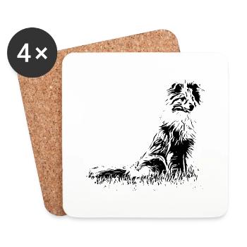 Sheltie Hunde - Untersetzer (4er-Set) - Weiß - Vorne