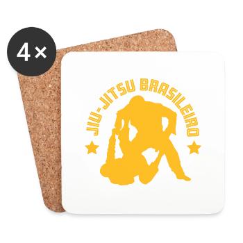 Brazilian Jiu-Jitsu Vintage - Untersetzer (4er-Set) - Weiß - Vorne