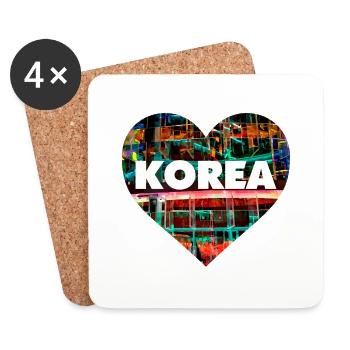 Korea ♡ Love | Travel | Culture - Untersetzer (4er-Set) - Weiß - Vorne