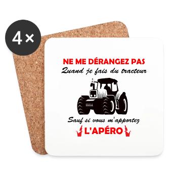 Ne me dérangez pas t-shirt agriculteur cadeau - Dessous de verre (lot de 4) - blanc - Devant
