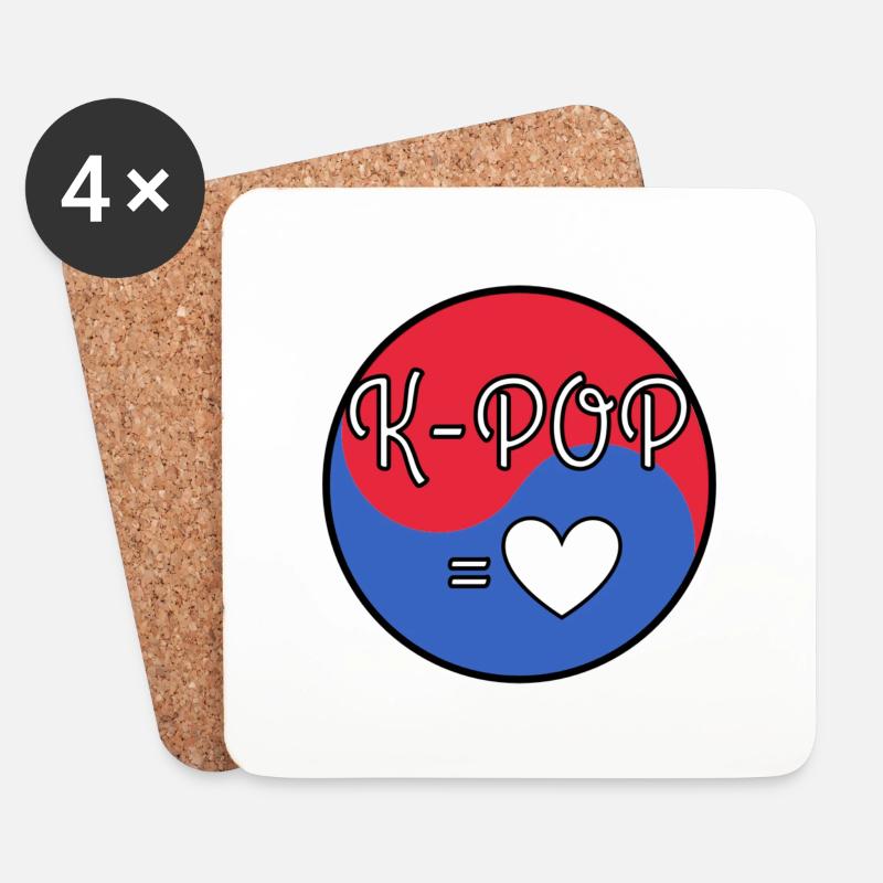 K POP is Love - Untersetzer (4er-Set) - Weiß