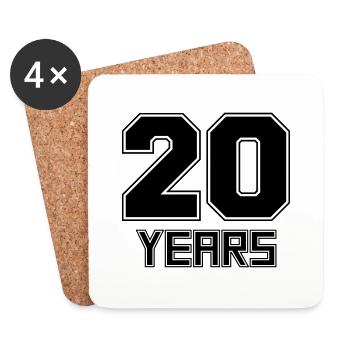 20 years - Coasters (set of 4) - white - Front