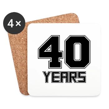 40 ans - Dessous de verre (lot de 4) - blanc - Devant