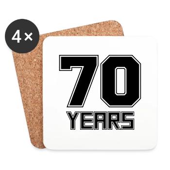 70 ans - Dessous de verre (lot de 4) - blanc - Devant