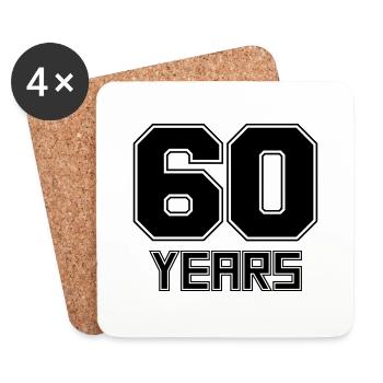 60 years - Coasters (set of 4) - white - Front