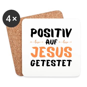 Auf Jesus getestet Gott Geschenk - Untersetzer (4er-Set) - Weiß - Vorne