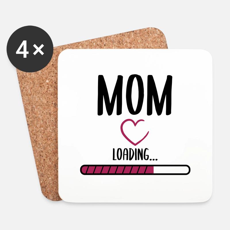 Mom loading - Untersetzer (4er-Set) - Weiß