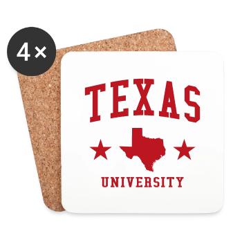 Texas University - Untersetzer (4er-Set) - Weiß - Vorne
