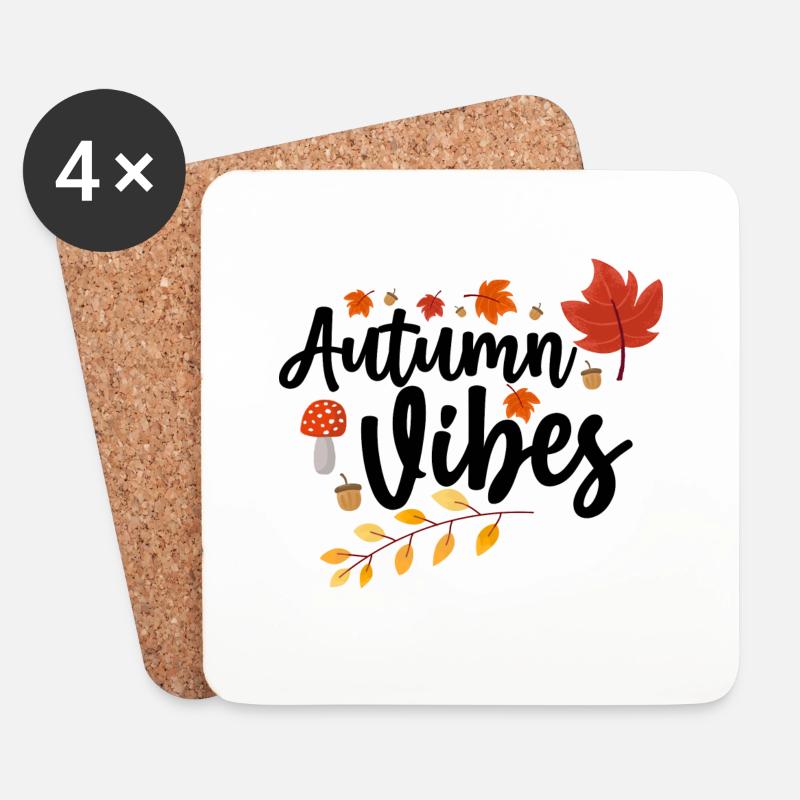 Herbst Vibes - Untersetzer (4er-Set) - Weiß
