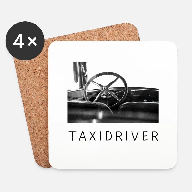 Taxidriver - Untersetzer (4er-Set) - Weiß