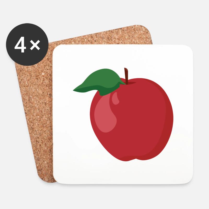 Apfel - Untersetzer (4er-Set) - Weiß