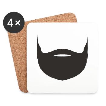 Beard full beard mask hipster trend - Coasters (set of 4) - white - Front
