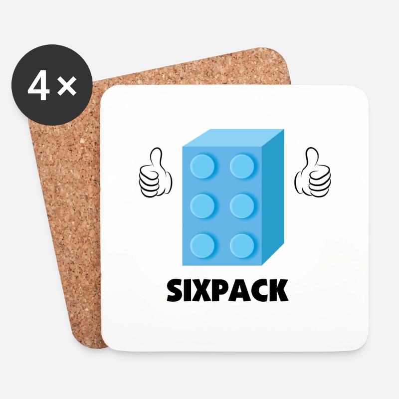 Sixpack Brick - Untersetzer (4er-Set) - Weiß