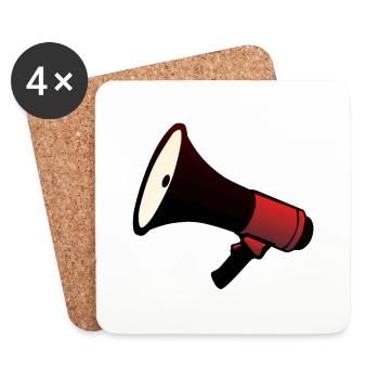 porte voix haut parleur megaphone - Dessous de verre (lot de 4) - blanc - Devant