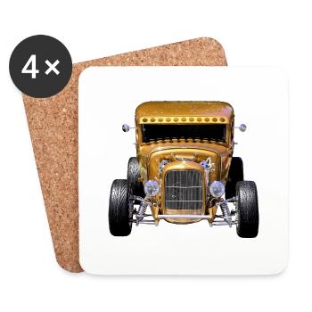 Car - Classic car - Coasters (set of 4) - white - Front