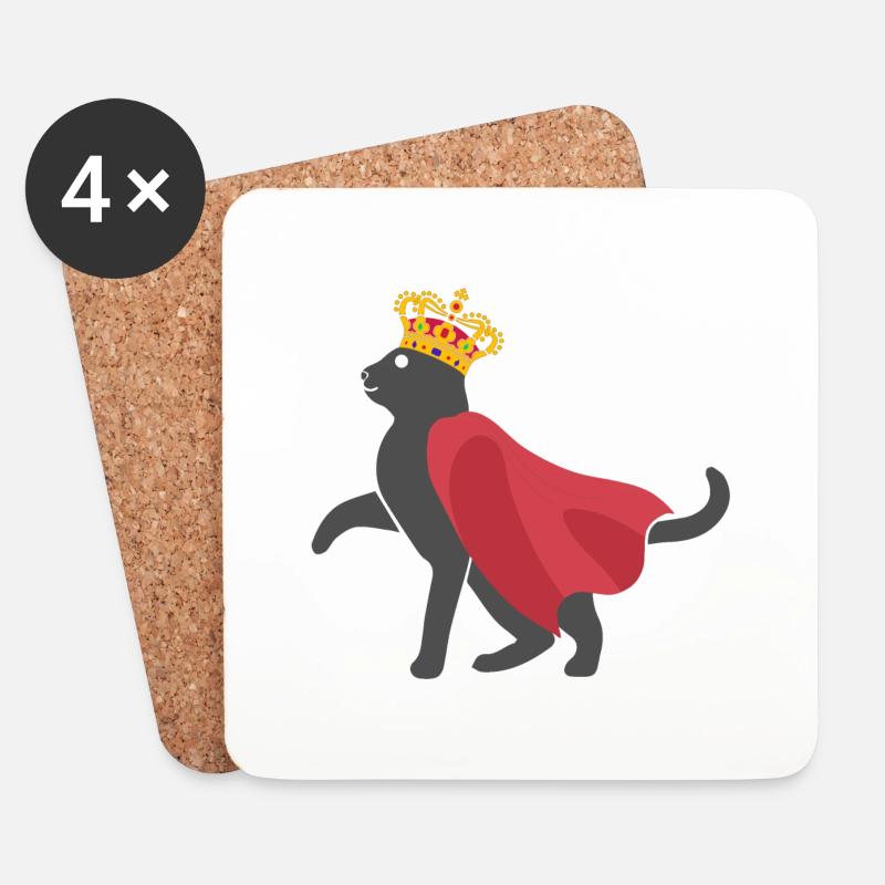 Cat Crown - Coasters (set of 4) - white