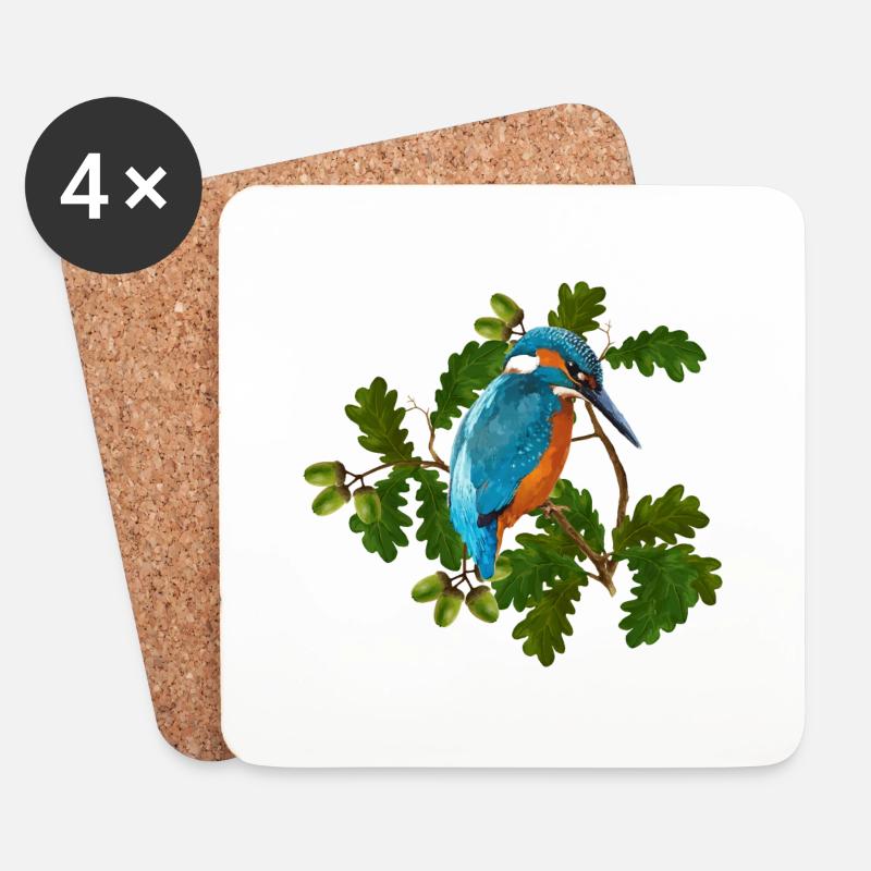 Vogel - Untersetzer (4er-Set) - Weiß