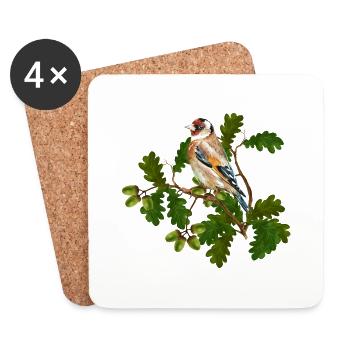 Oiseau - Dessous de verre (lot de 4) - blanc - Devant