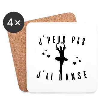 J peux pas j ai danse ballet idée cadeau tshirt - Dessous de verre (lot de 4) - blanc - Devant