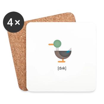 Vintage duck with text - Coasters (set of 4) - white - Front