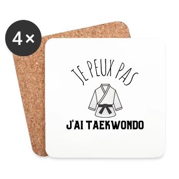 JE PEUX PAS JAI TAEKWONDO idée cadeau et tshirt - Dessous de verre (lot de 4) - blanc - Devant