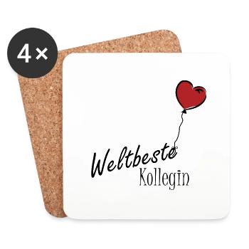 Weltbeste Kollegin - Untersetzer (4er-Set) - Weiß - Vorne