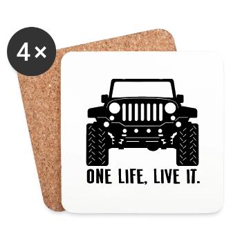 Jeep One Life, live it - Coasters (set of 4) - white - Front