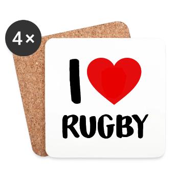 I LOVE RUGBY - Dessous de verre (lot de 4) - blanc - Devant