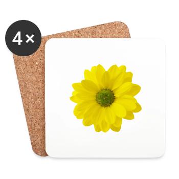 Flower yellow - Coasters (set of 4) - white - Front