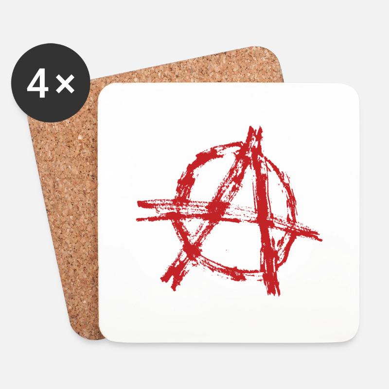 Anarchie - Untersetzer (4er-Set) - Weiß