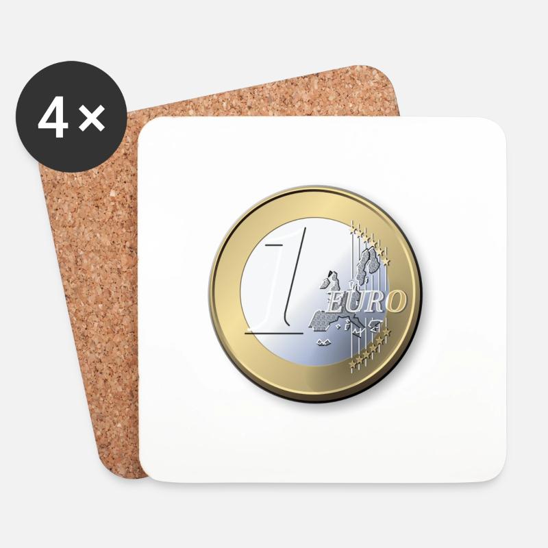 1 Euro Shirt - Untersetzer (4er-Set) - Weiß