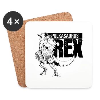 Polkasaurus Rex Styrian Harmonica Gift - Coasters (set of 4) - white - Front