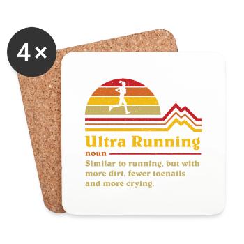 Coureur de trail ultra ultra-course de définition drôle - Dessous de verre (lot de 4) - blanc - Devant