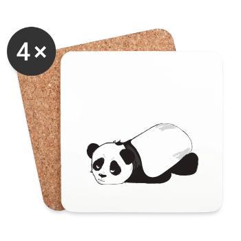 Pas une personne du matin-Grumpy Panda - Dessous de verre (lot de 4) - blanc - Devant