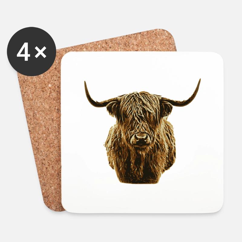 Highlander - Untersetzer (4er-Set) - Weiß