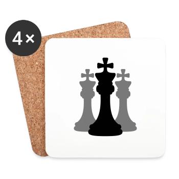 Team Schach Könige - Untersetzer (4er-Set) - Weiß - Vorne