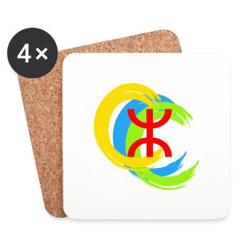 Amazigh - Dessous de verre (lot de 4) - blanc - Devant