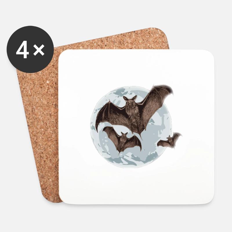 Bat - Coasters (set of 4) - white