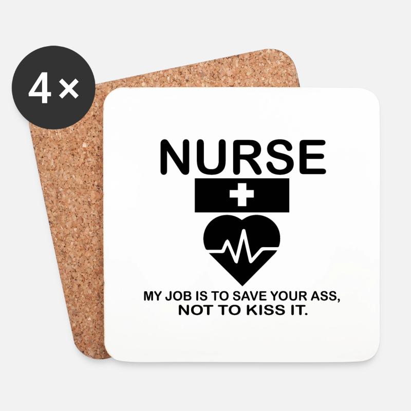 Nurse - Untersetzer (4er-Set) - Weiß