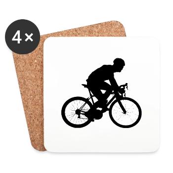 Radfahrer - Untersetzer (4er-Set) - Weiß - Vorne