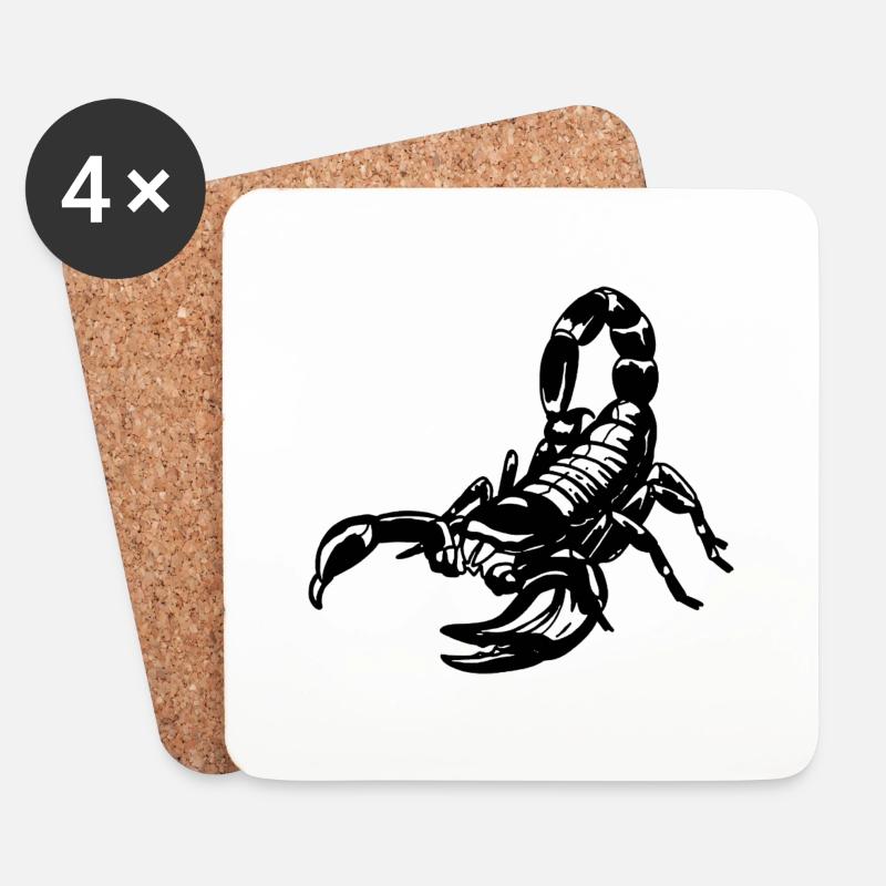SCORPION - Untersetzer (4er-Set) - Weiß