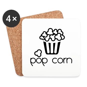 pop corn - Dessous de verre (lot de 4) - blanc - Devant