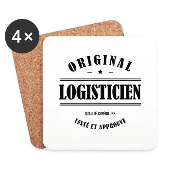 LOGISTICIEN ORIGINAL - Dessous de verre (lot de 4) - blanc - Devant