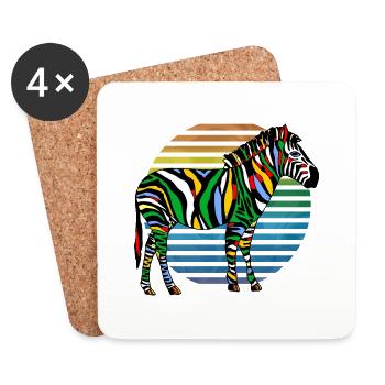 zèbre - Dessous de verre (lot de 4) - blanc - Devant