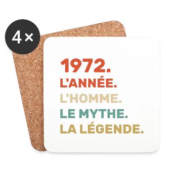 1972 l'année l'homme le mythe la légende - Dessous de verre (lot de 4) - blanc - Devant