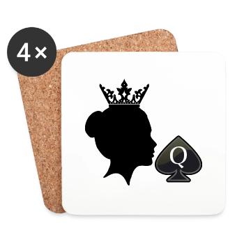 Queen of Spades - Coasters (set of 4) - white - Front