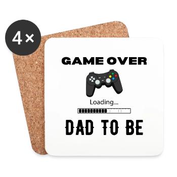 Game Over Dad To Be Controller - Untersetzer (4er-Set) - Weiß - Vorne