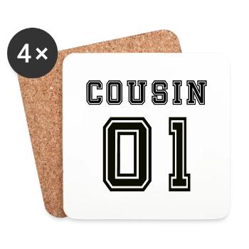 Cousin01 original birthday humor gift - Coasters (set of 4) - white - Front