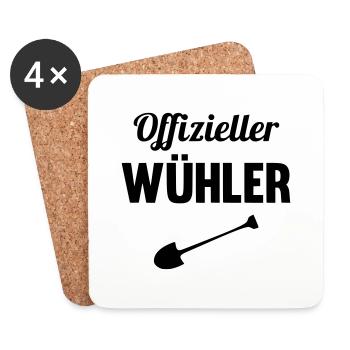 Offizieller Wühler - Untersetzer (4er-Set) - Weiß - Vorne